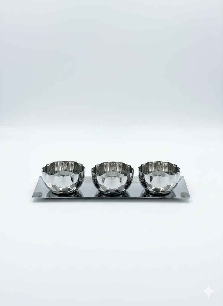 TRI-BOWL TRAY SET